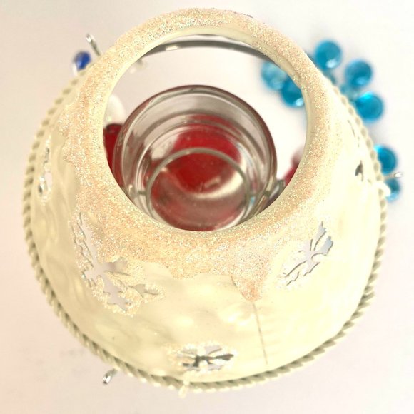 Santa Claus Candle Holder, glass and ceramic, vintage, deco, Christmas, gift - Picture 6 of 12